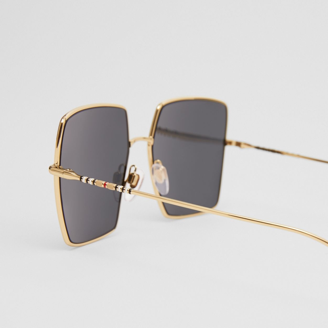 Icon Stripe Detail Square Frame Sunglasses - 2