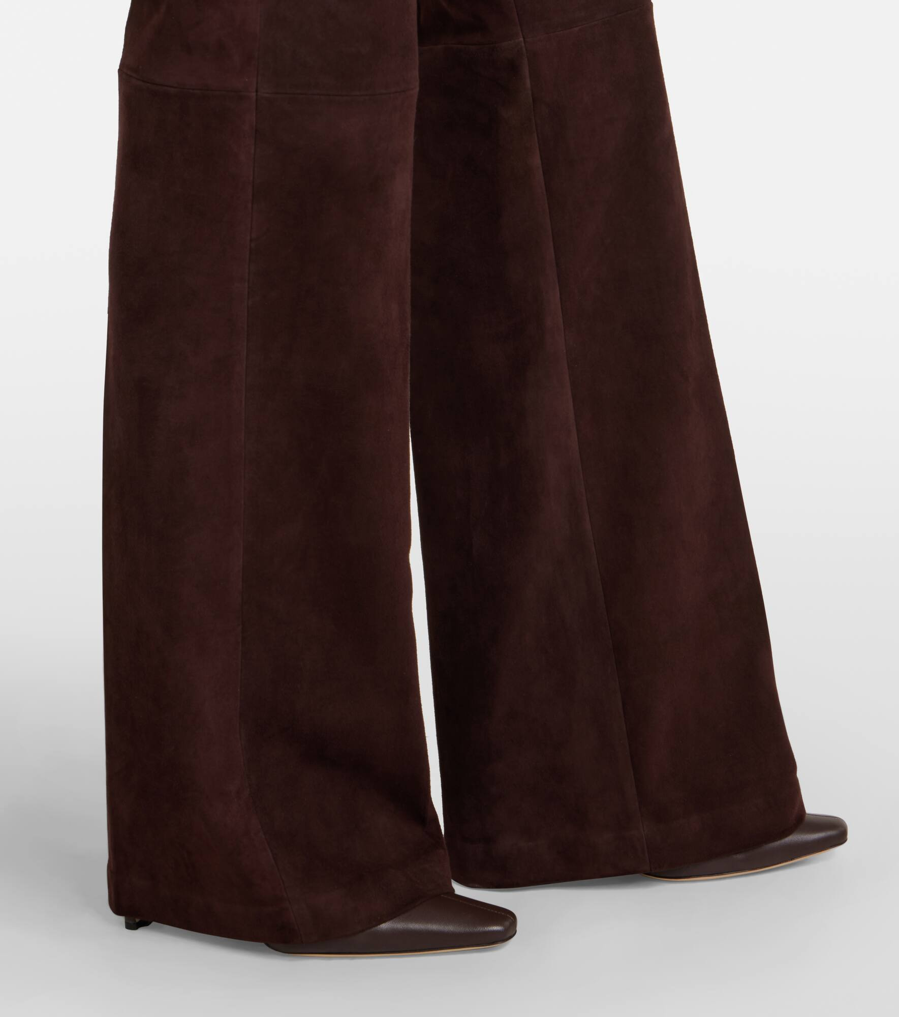 Lizzy high-rise suede wide-leg pants - 5