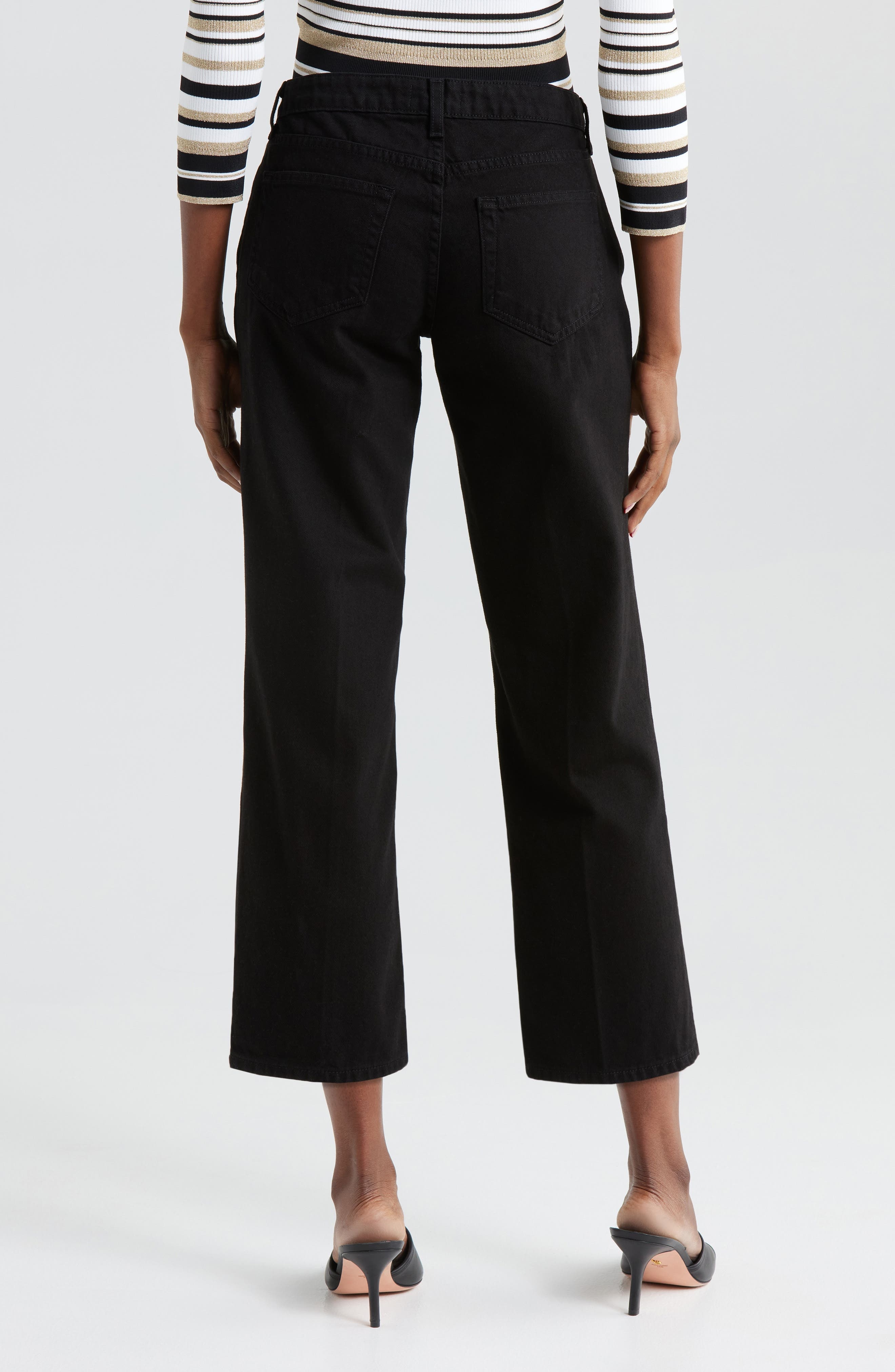 L'AGENCE Blaine Crop Stovepipe Jeans in Noir at Nordstrom - 2