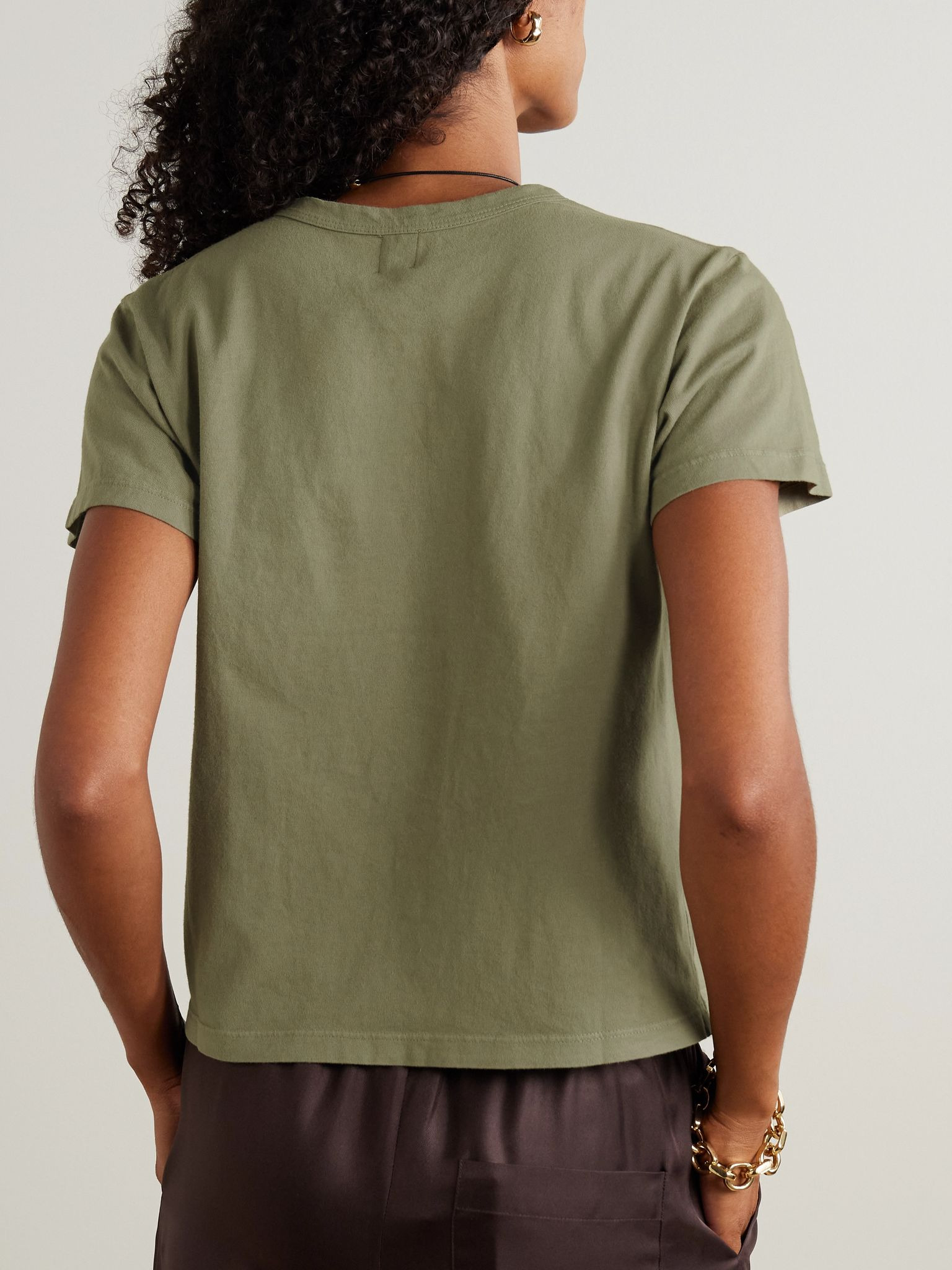 The Margo cotton-jersey T-shirt Army green - 3