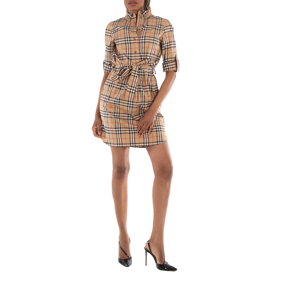 Burberry Vintage Check Tie-Waist Shirt Dress - 3