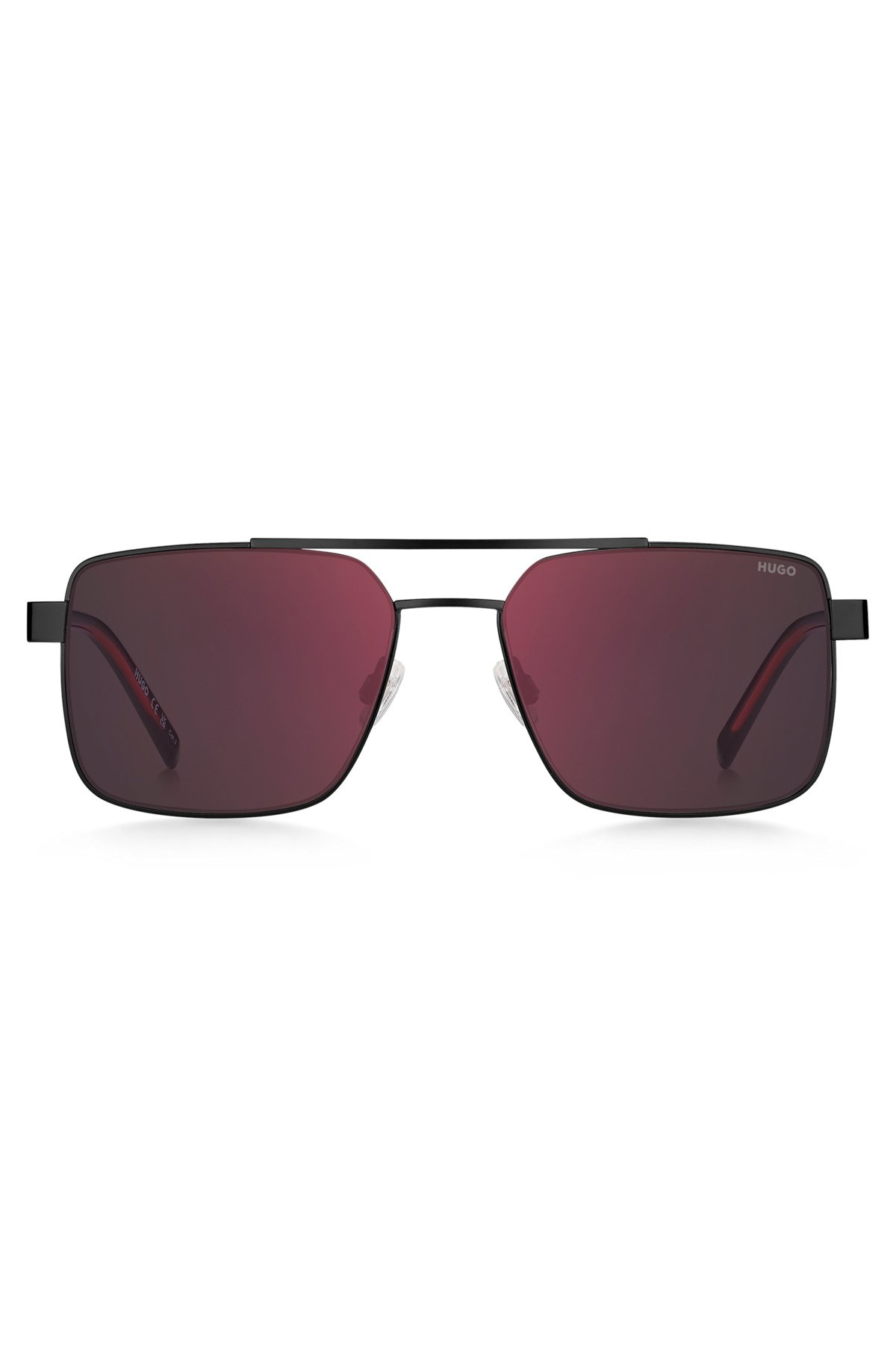 DOUBLE-BRIDGE SUNGLASSES IN BLACK AND RED - 3