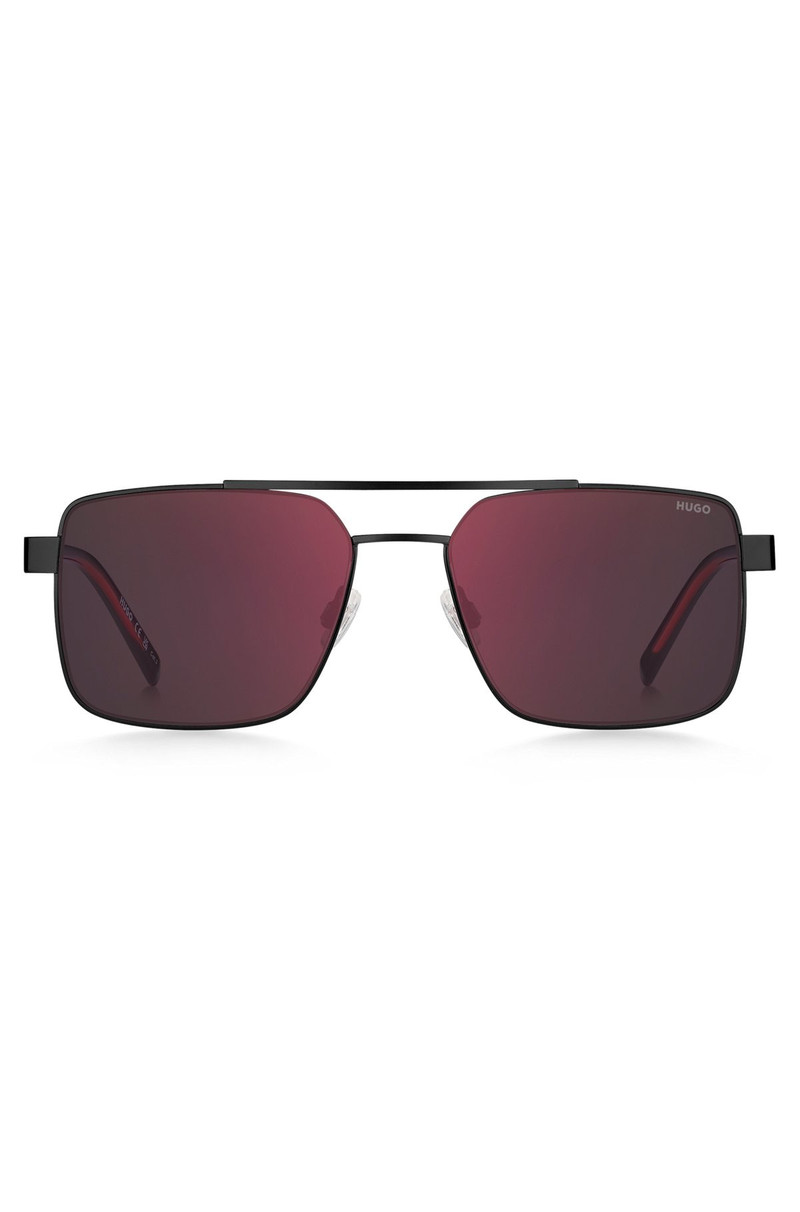 DOUBLE-BRIDGE SUNGLASSES IN BLACK AND RED 3