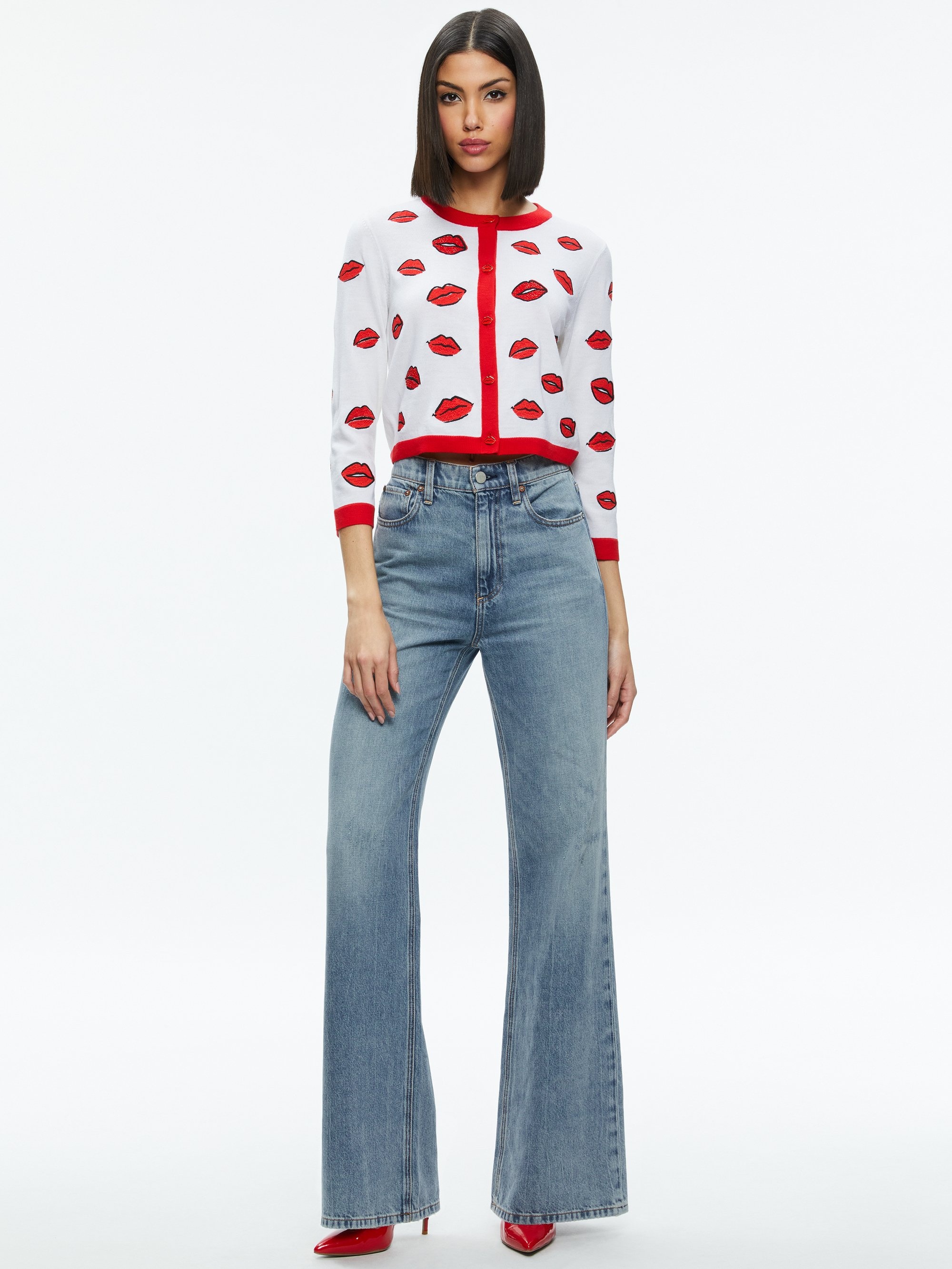 DARODA KISS CREWNECK CROPPED CARDIGAN - 4