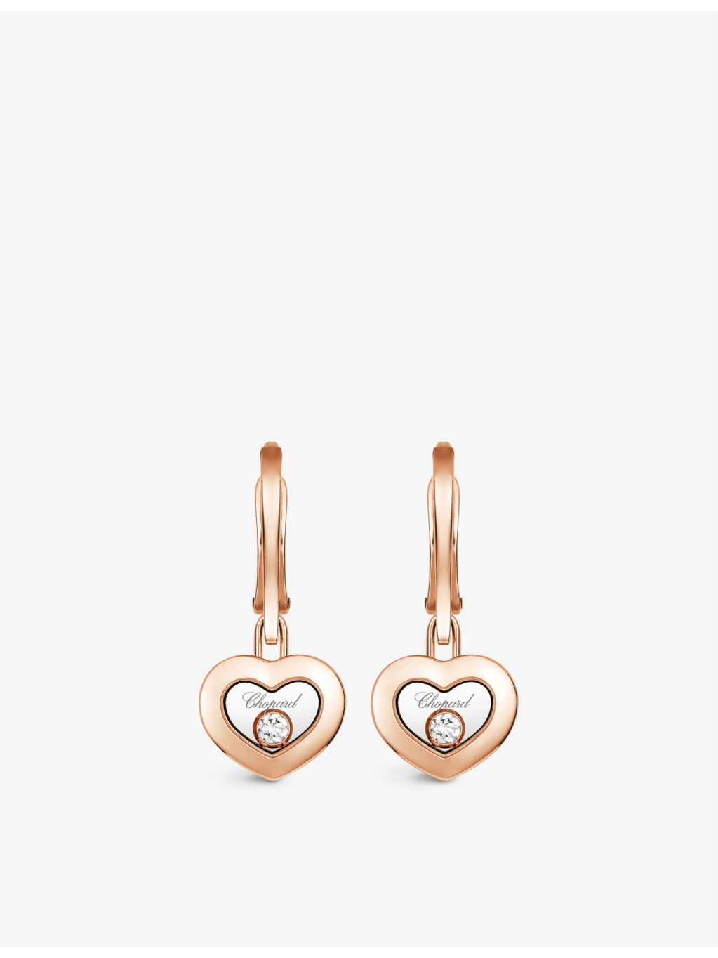 Happy Diamonds 18ct rose-gold and 0.10ct diamond earrings - 1