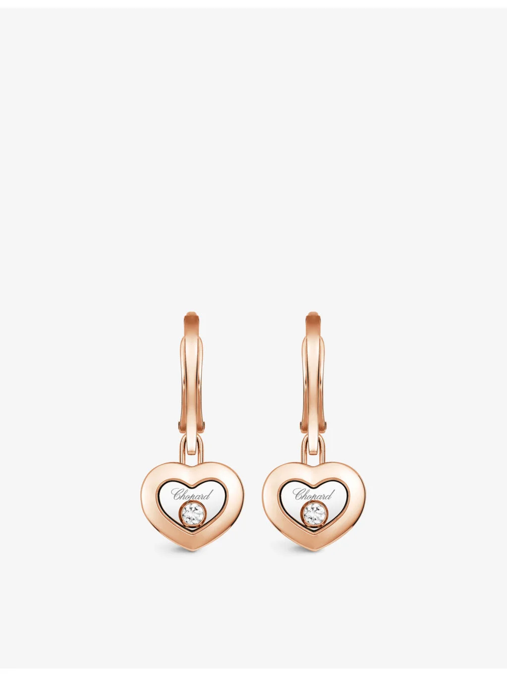 Happy Diamonds 18ct rose-gold and 0.10ct diamond earrings - 1
