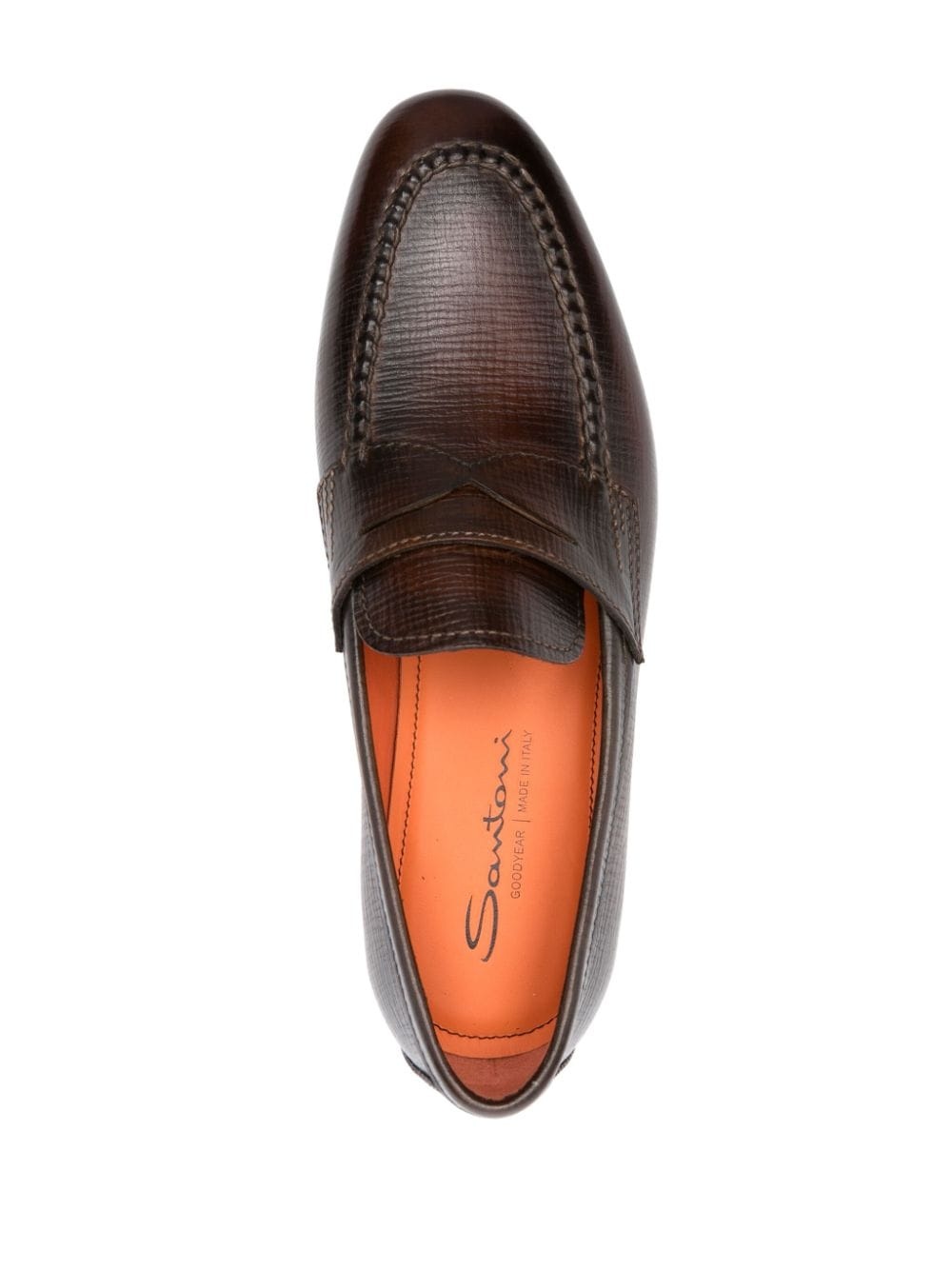 textured leather loafers - 4