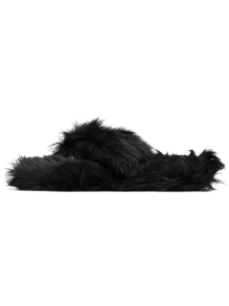 Acne Studios Black Shearling Sandals outlook