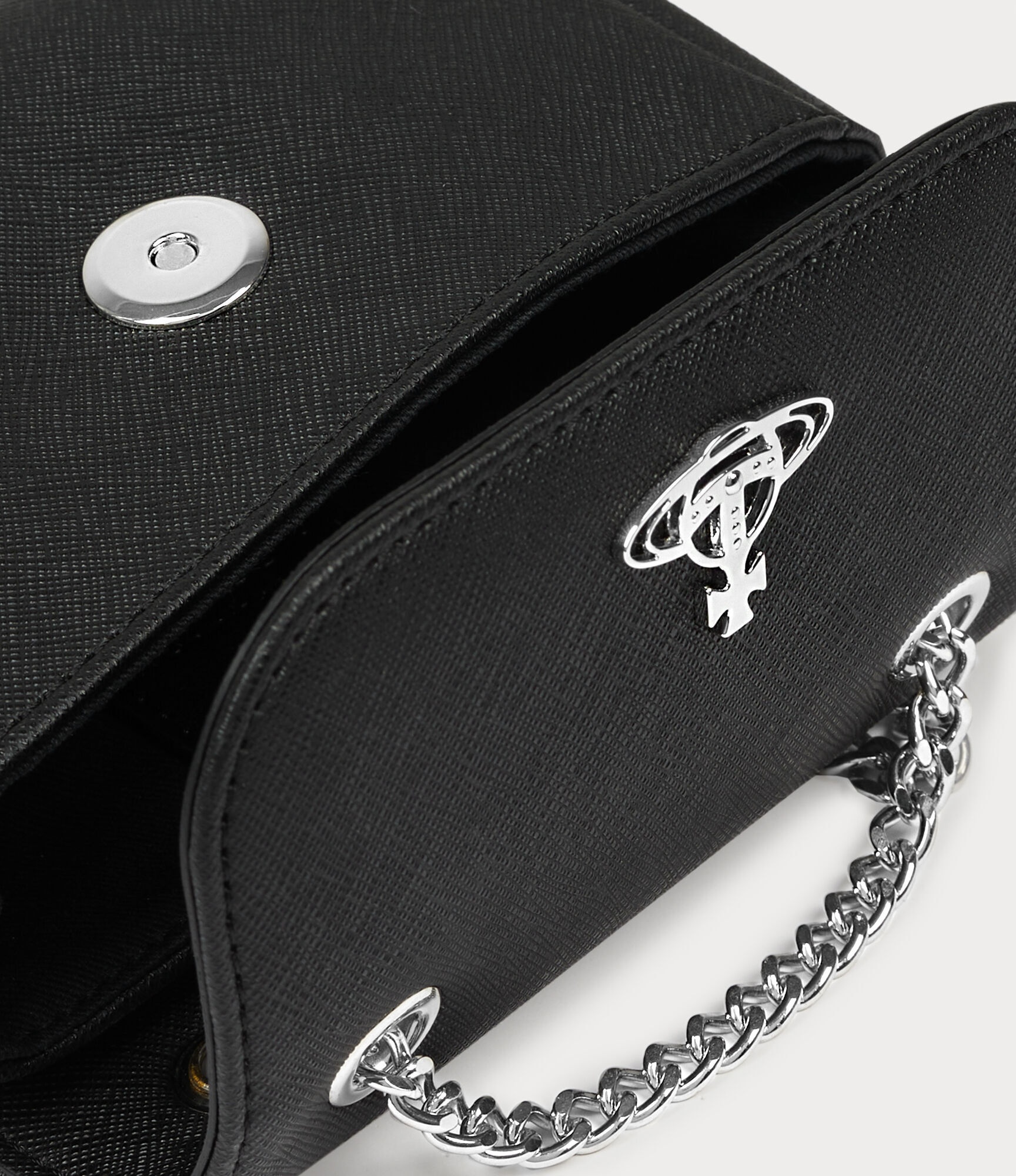 【Vivienne Westwood】 Saffiano Biogreen Small Cross Bag Vivienne Westwood Black Saffiano Biogreen Small Bag Vivienne