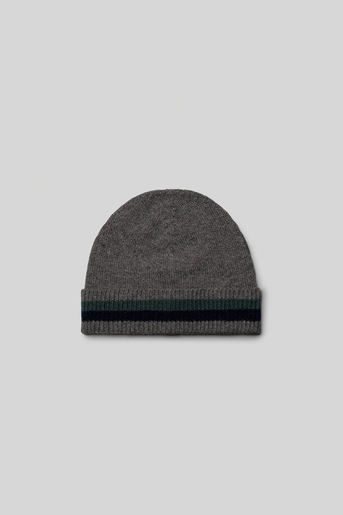 Scott Cashmere Knit Hat with Stripe - 1