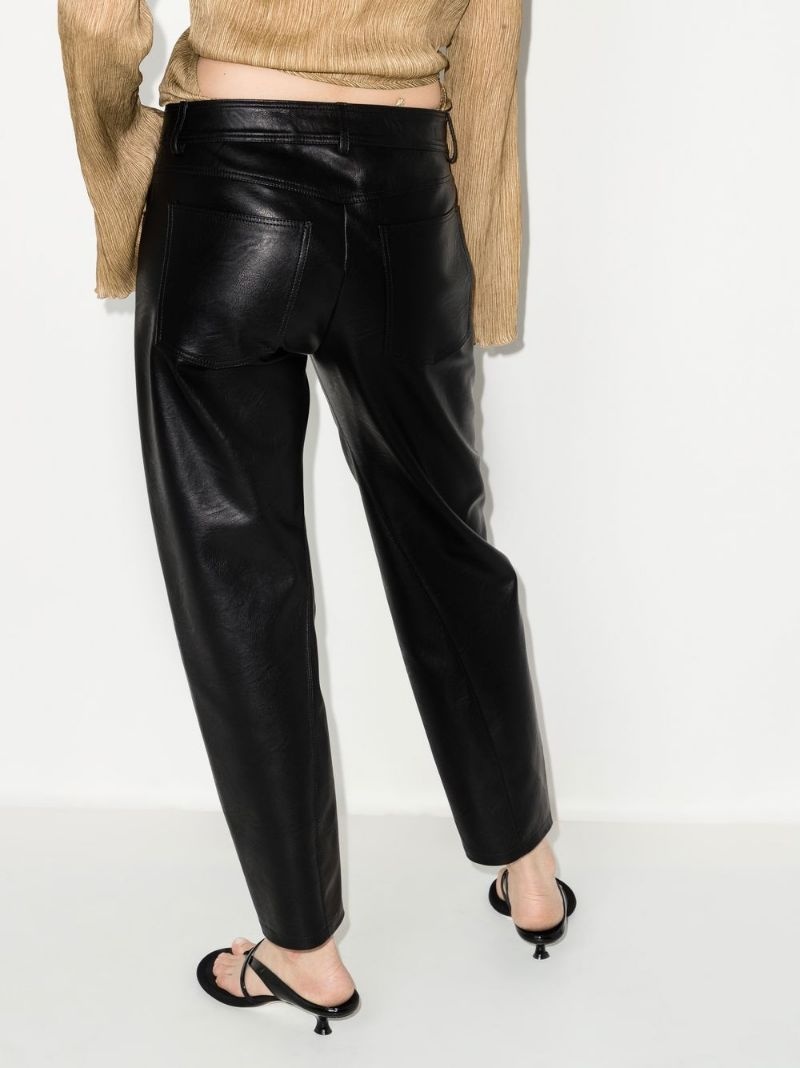 straight-leg faux-leather trousers - 5