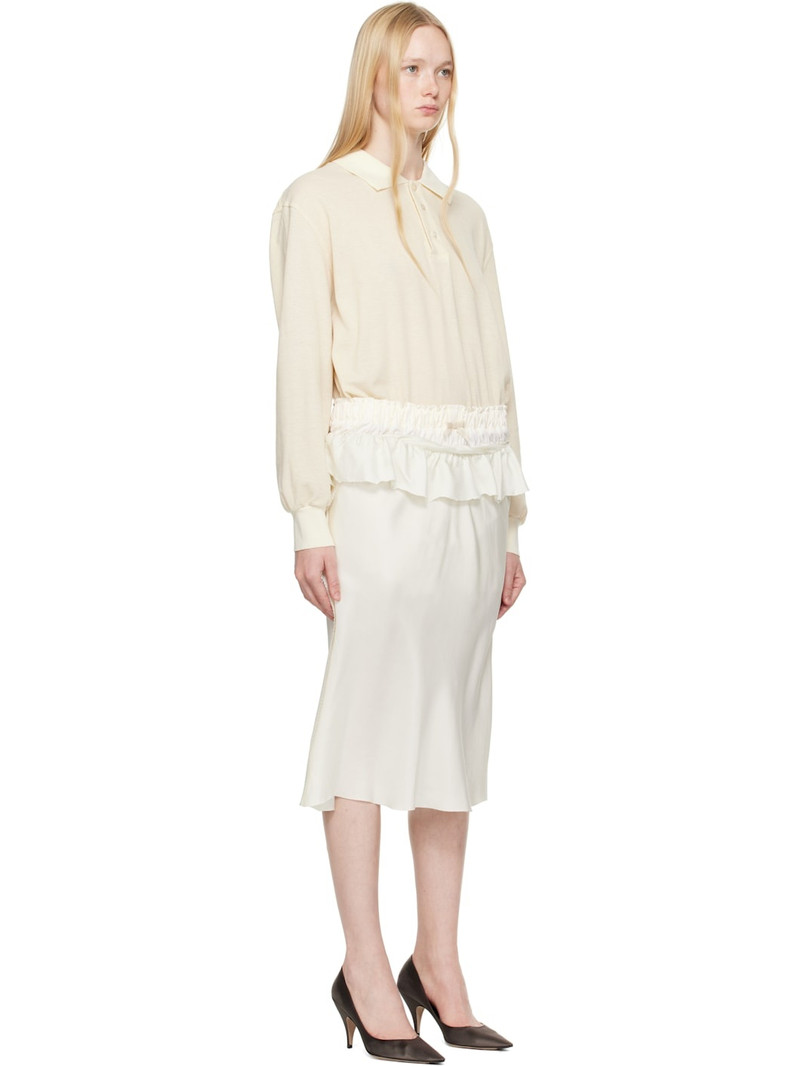 Beige Paneled Midi Dress 2