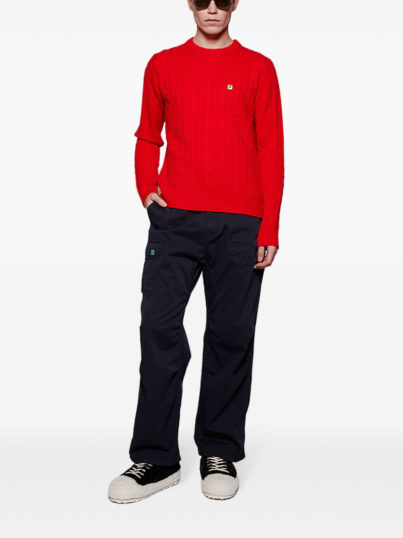 FILA cable knit crew neck jumper outlook