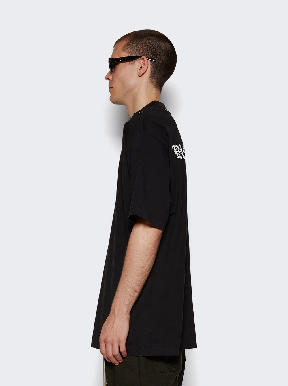 Distressed T-shirt Faded Black - 4
