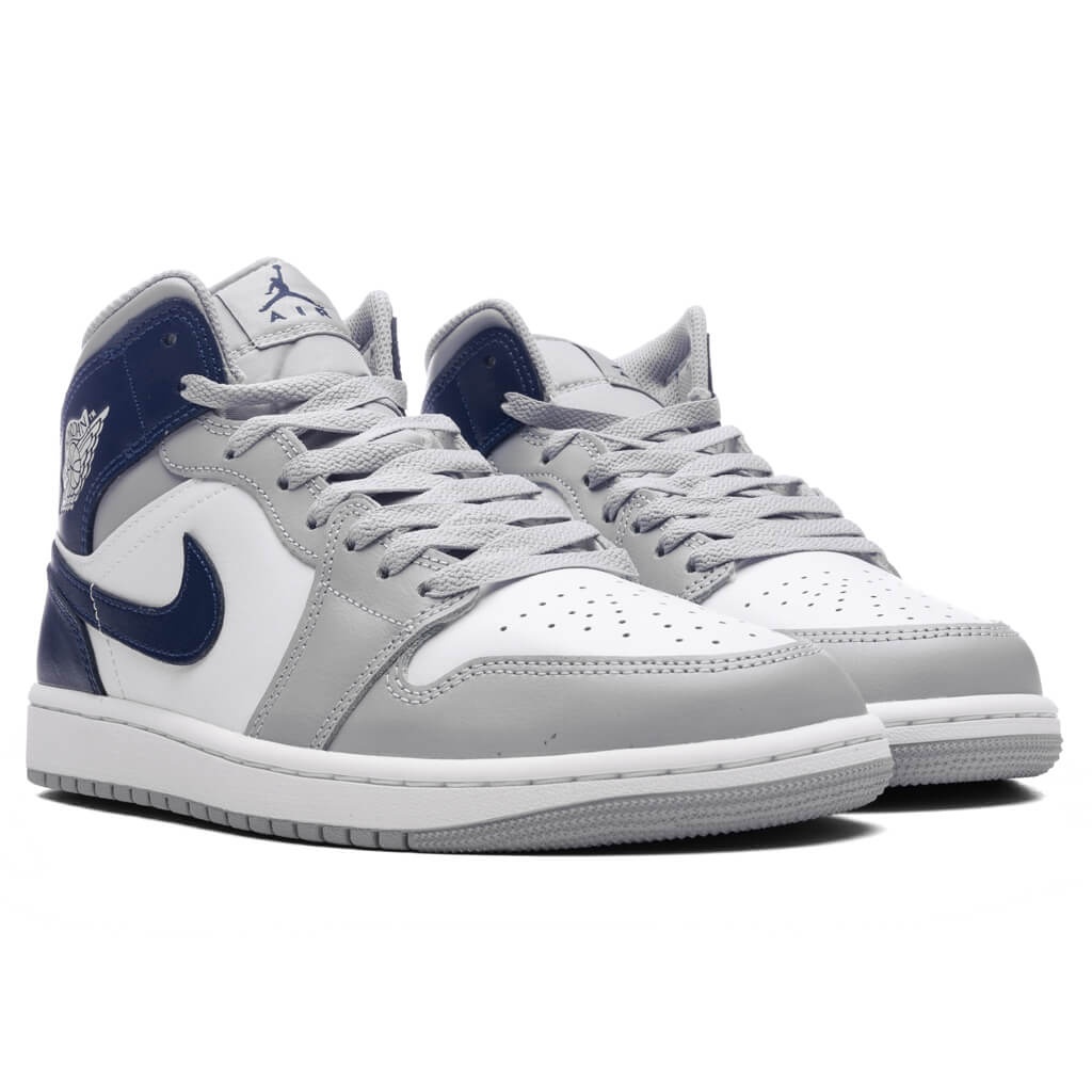 AIR JORDAN 1 MID - WHITE/MIDNIGHT NAVY/WOLF GREY - 2