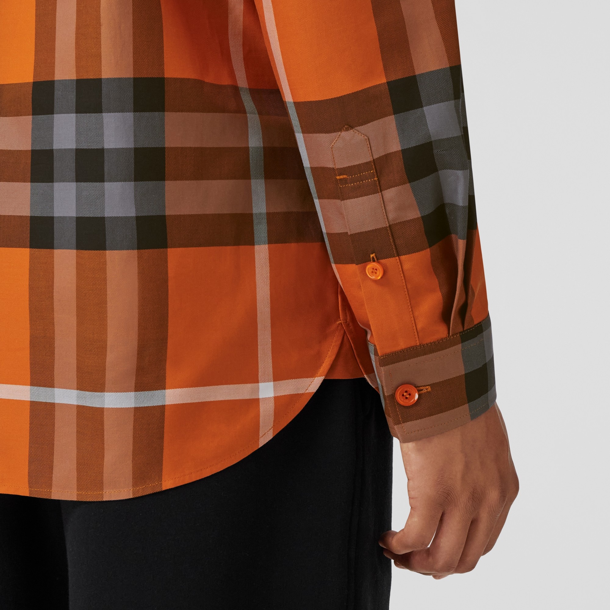 Exaggerated Check Cotton Poplin Shirt - 5