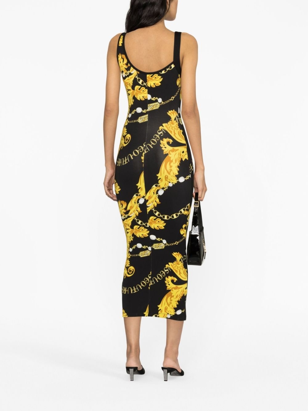 Chain Couture buckle-strap midi dress - 4