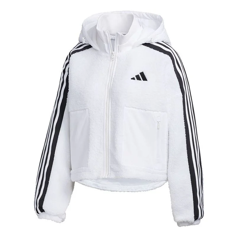 (WMNS) adidas Urban BOA Short Knitted Jacket 'White Black' GM1424 - 1