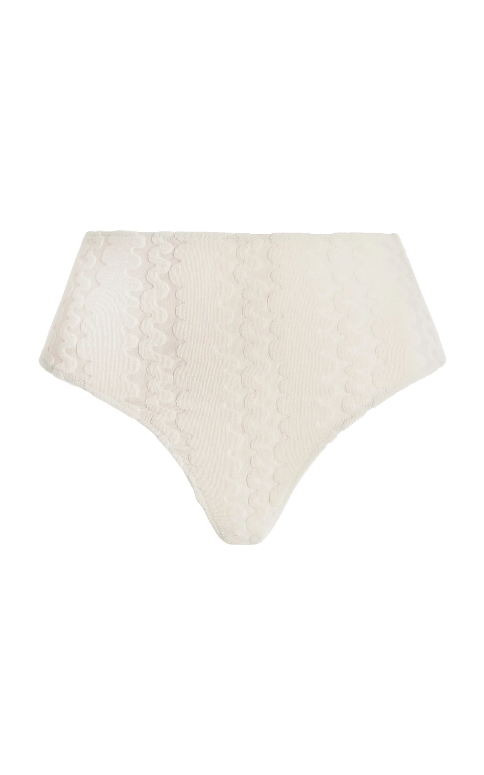 Riva Ruched High-Rise Bikini Bottom ivory - 1