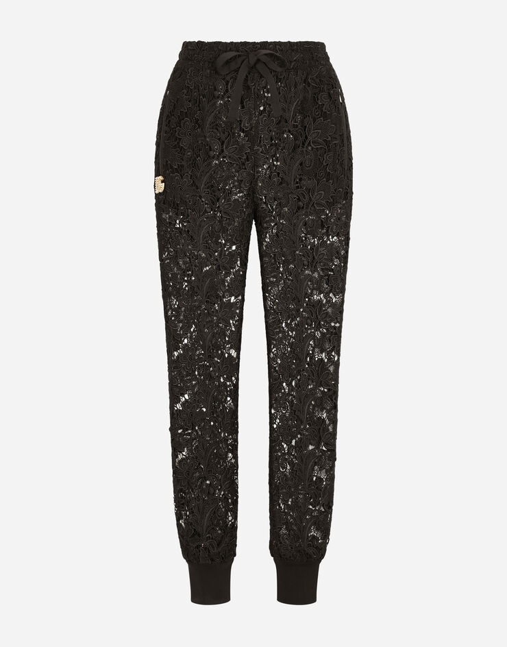 Macramé jogging pants with crystal DG embellishment - 3