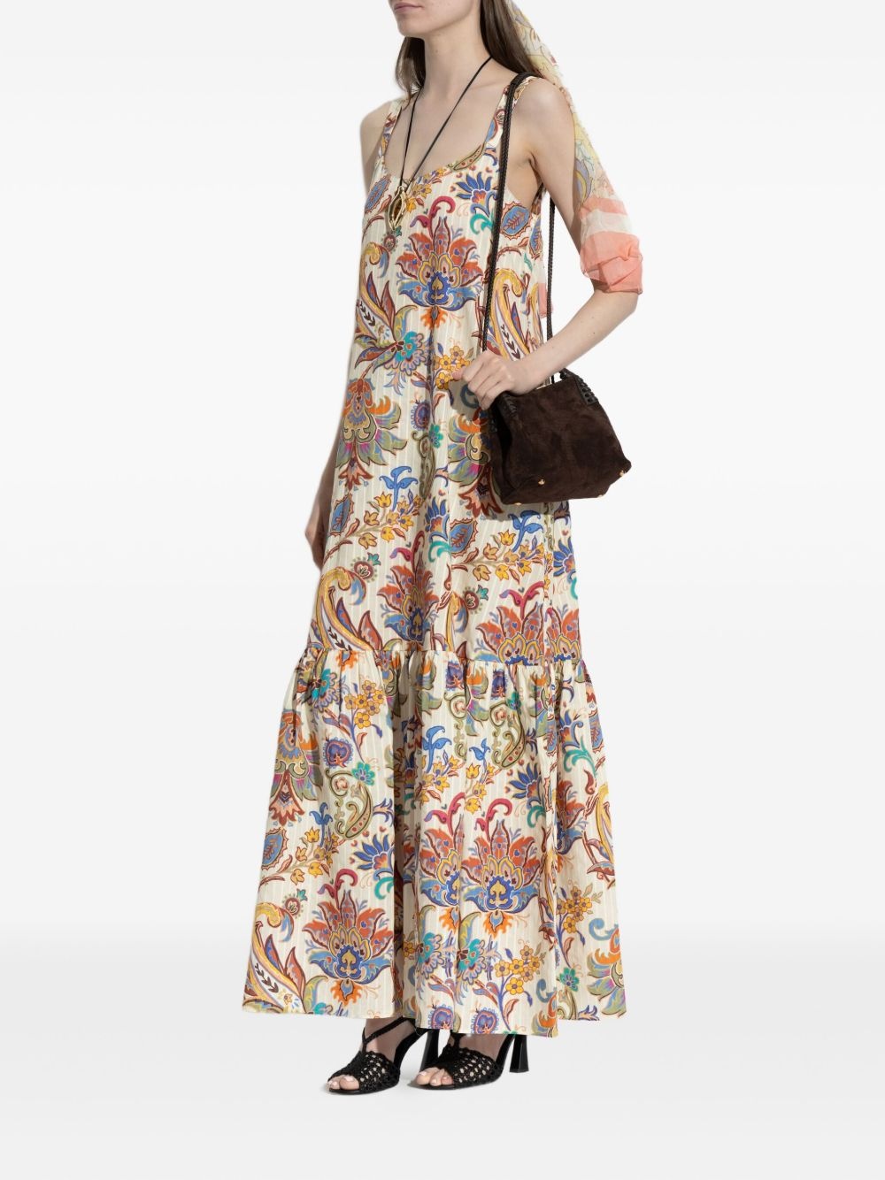 floral-print cotton maxi dress - 3