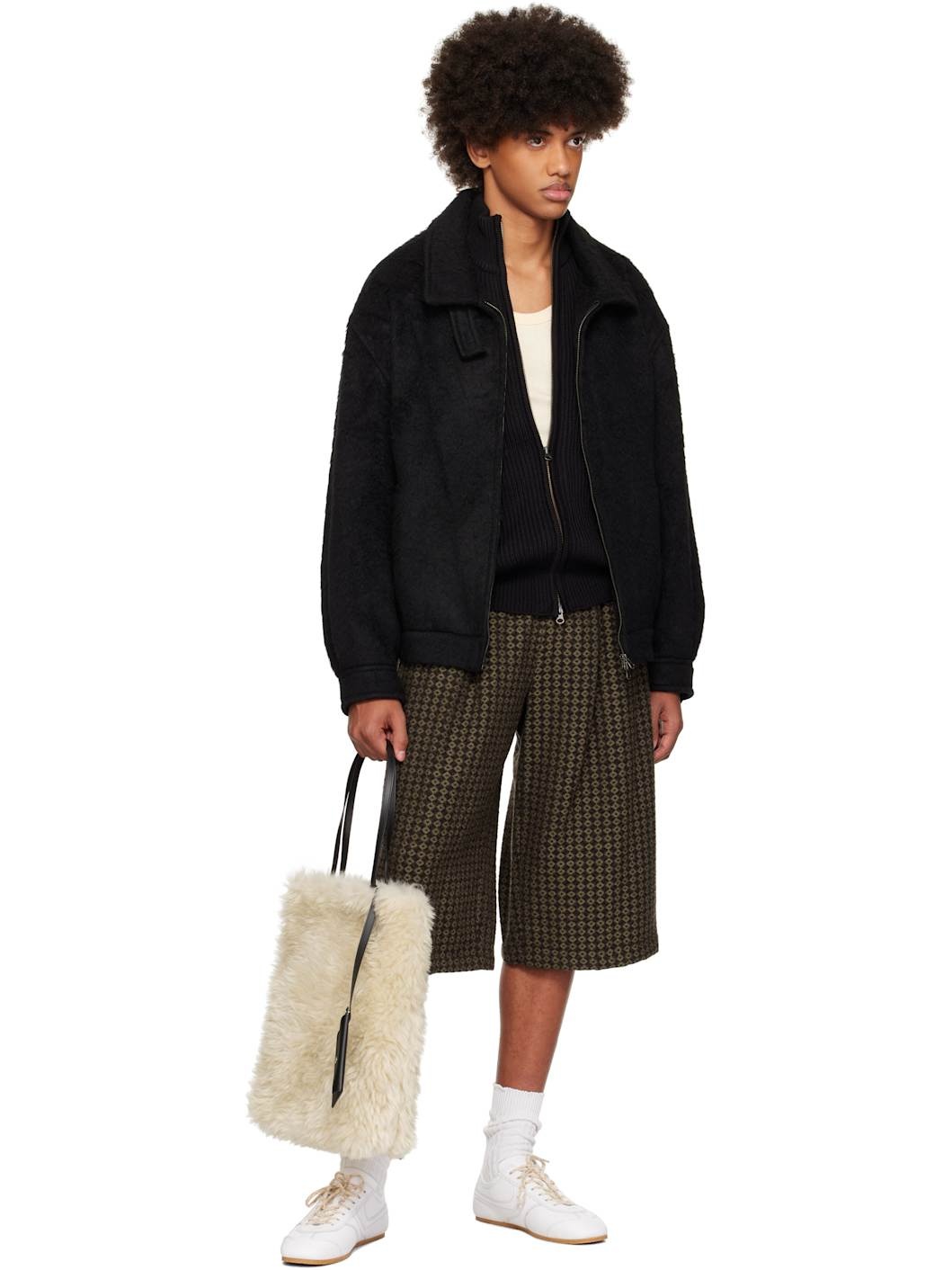 Beige Faux-Fur Tote - 4
