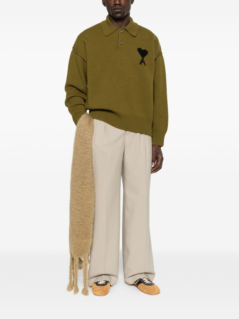 AMI Paris pleated wide-leg trousers outlook