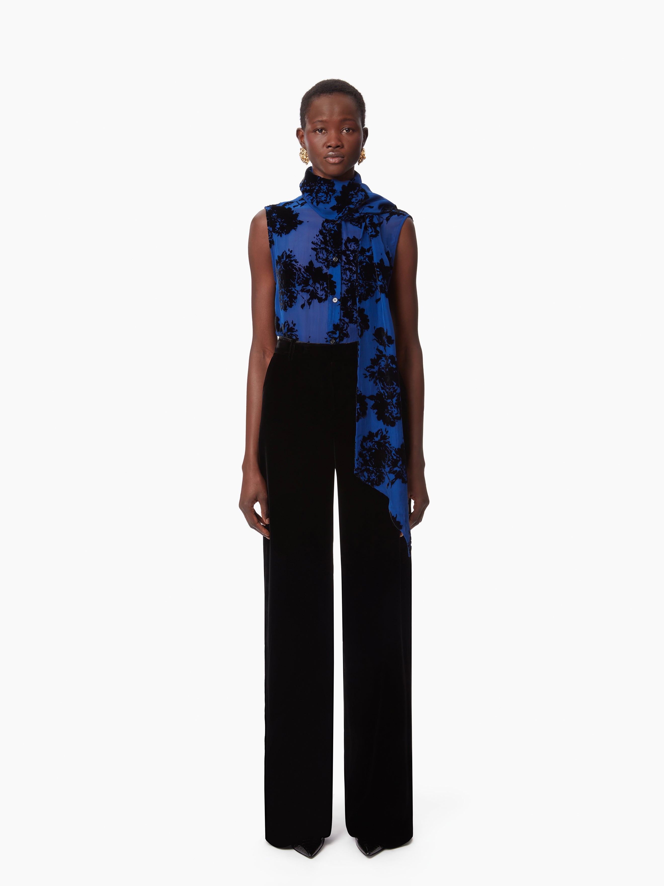 WIDE LEG VELVET PANTS - 2