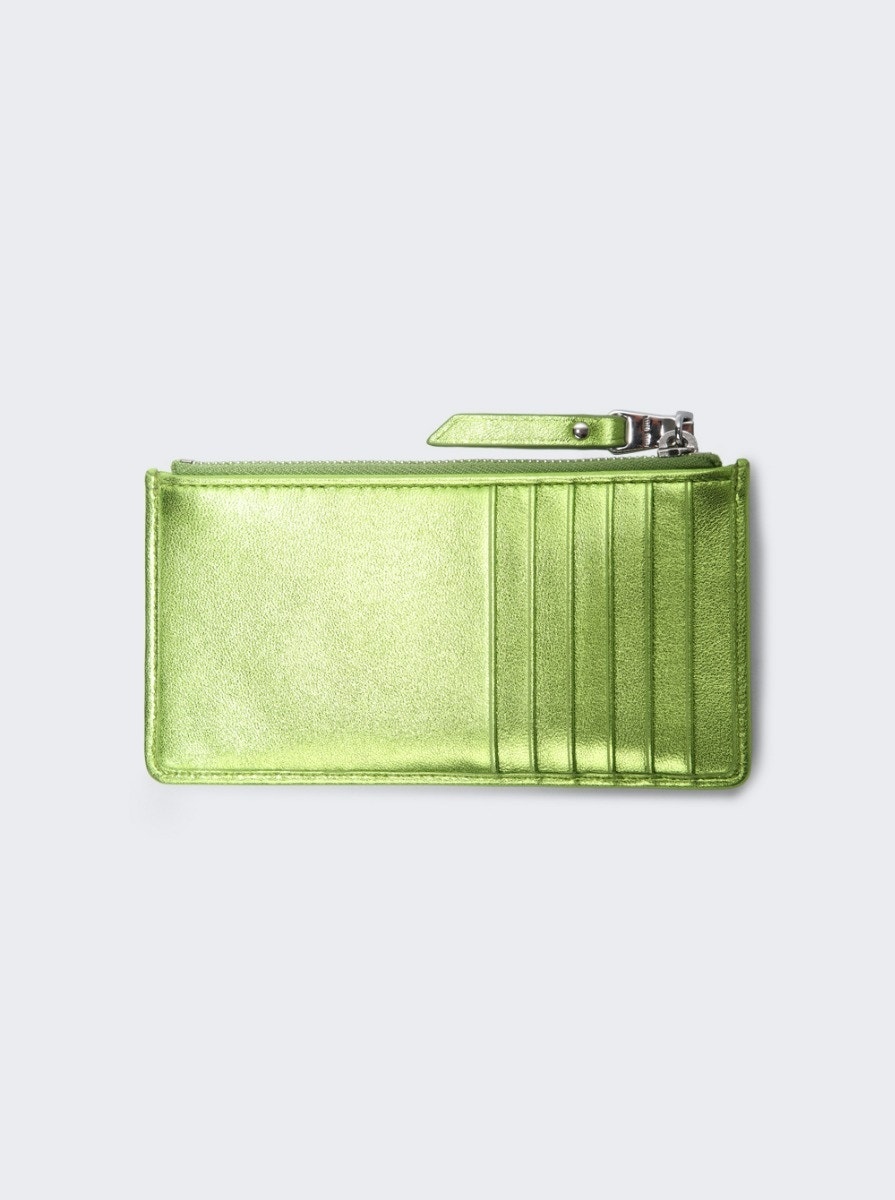 Matelassé Zipped Card Case Green - 2