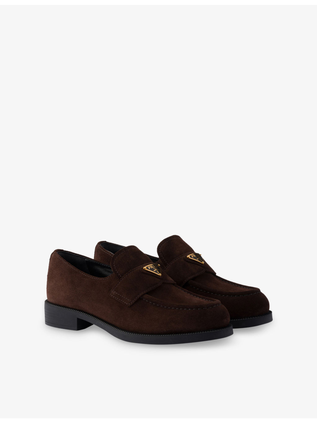 Triangle Logo-Plaque Suede Loafers - 3