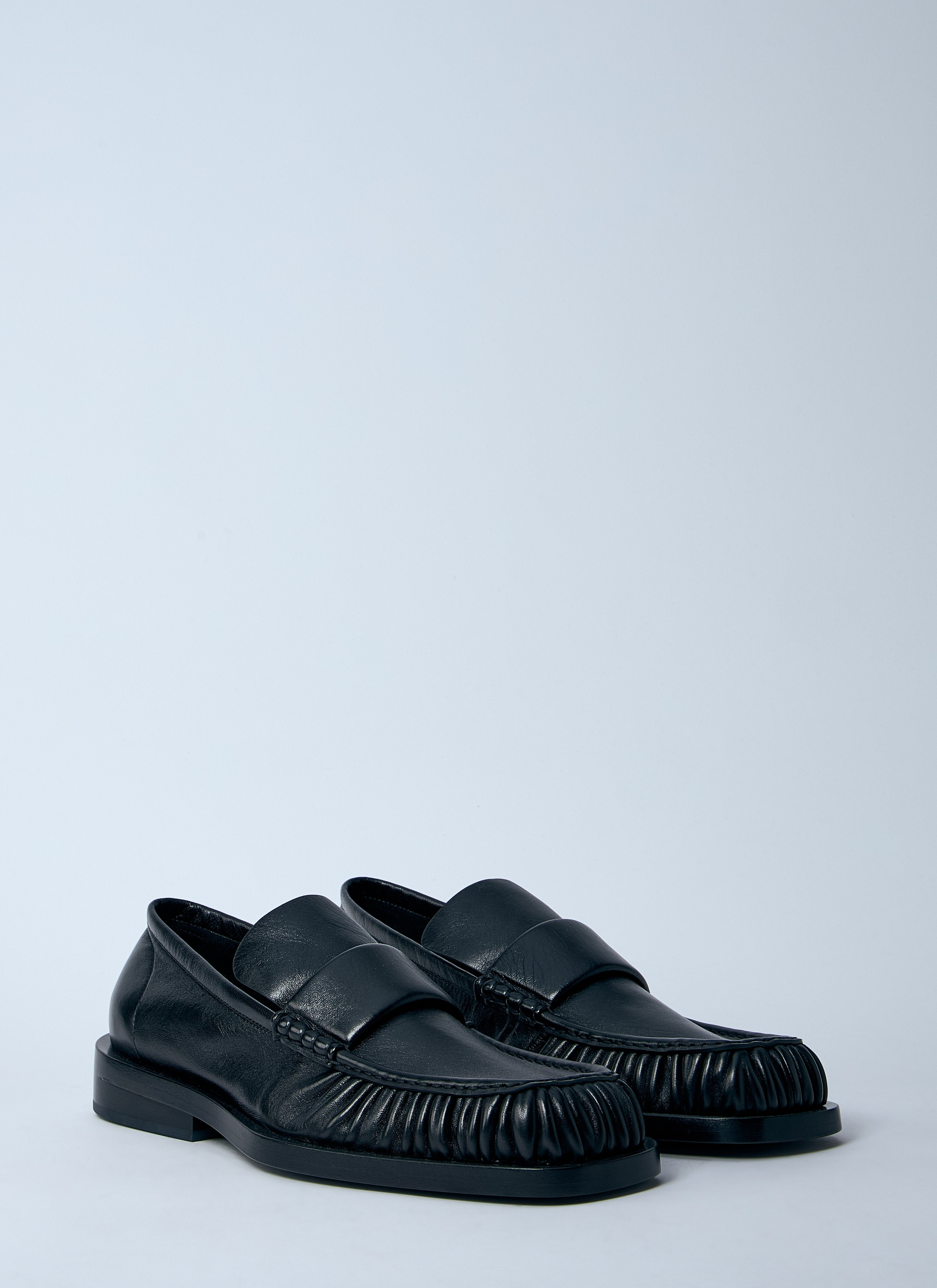 Bottega Veneta Men Ruched Leather Loafers - 2