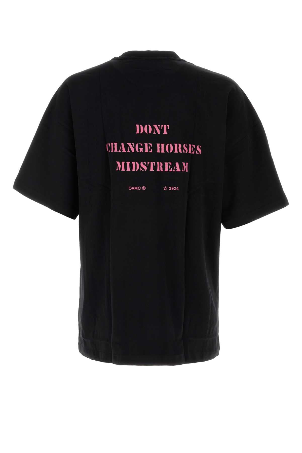 Oamc Men Black Cotton T-Shirt - 2