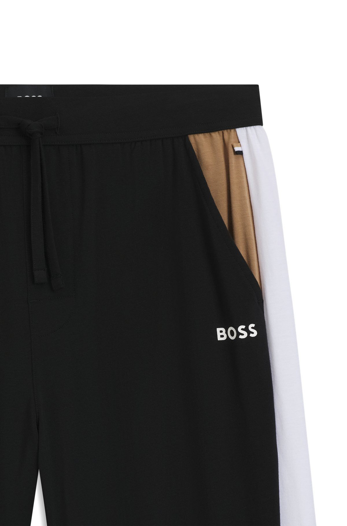 COTTON-BLEND PYJAMA BOTTOMS WITH CONTRAST PANELS - 6