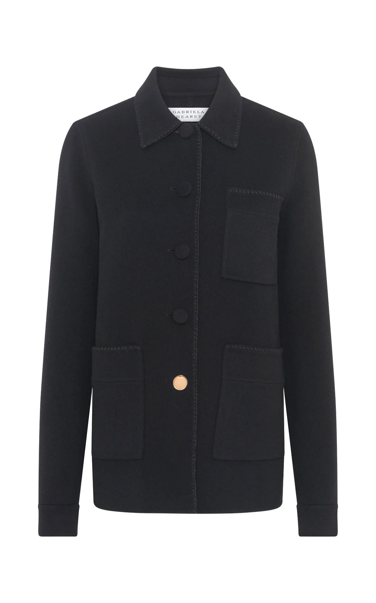 Ulu Chore Jacket in Black Double-Face Recycled Cashmere - 1