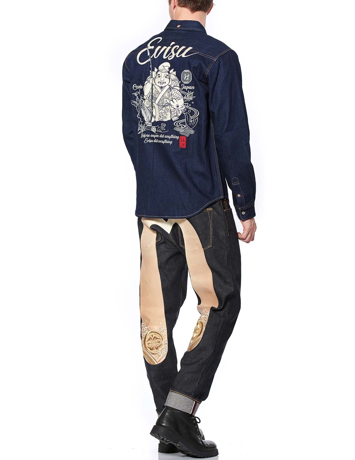 DENIM SHIRT WITH GODHEAD EMBROIDERY - 5