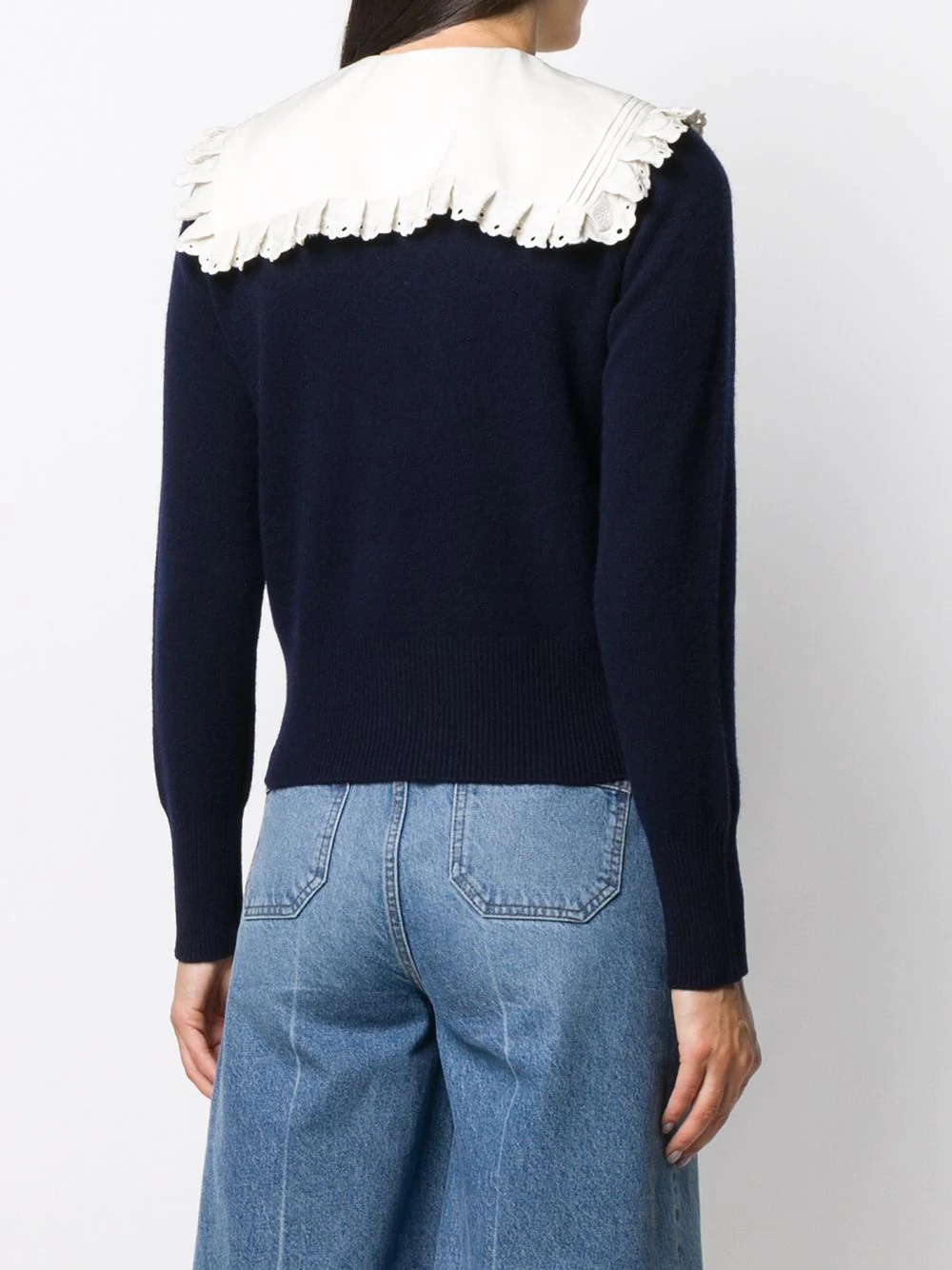 contrast-collar jumper - 4