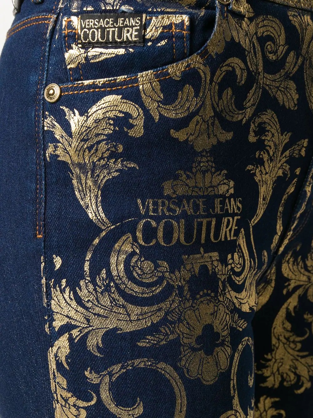 baroque-print skinny jeans - 5