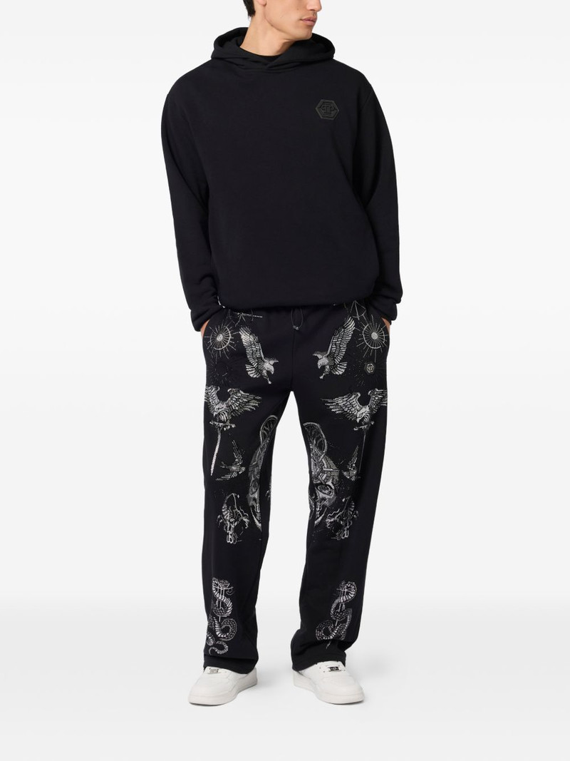 PHILIPP PLEIN eagle-motif drawstring track pants outlook