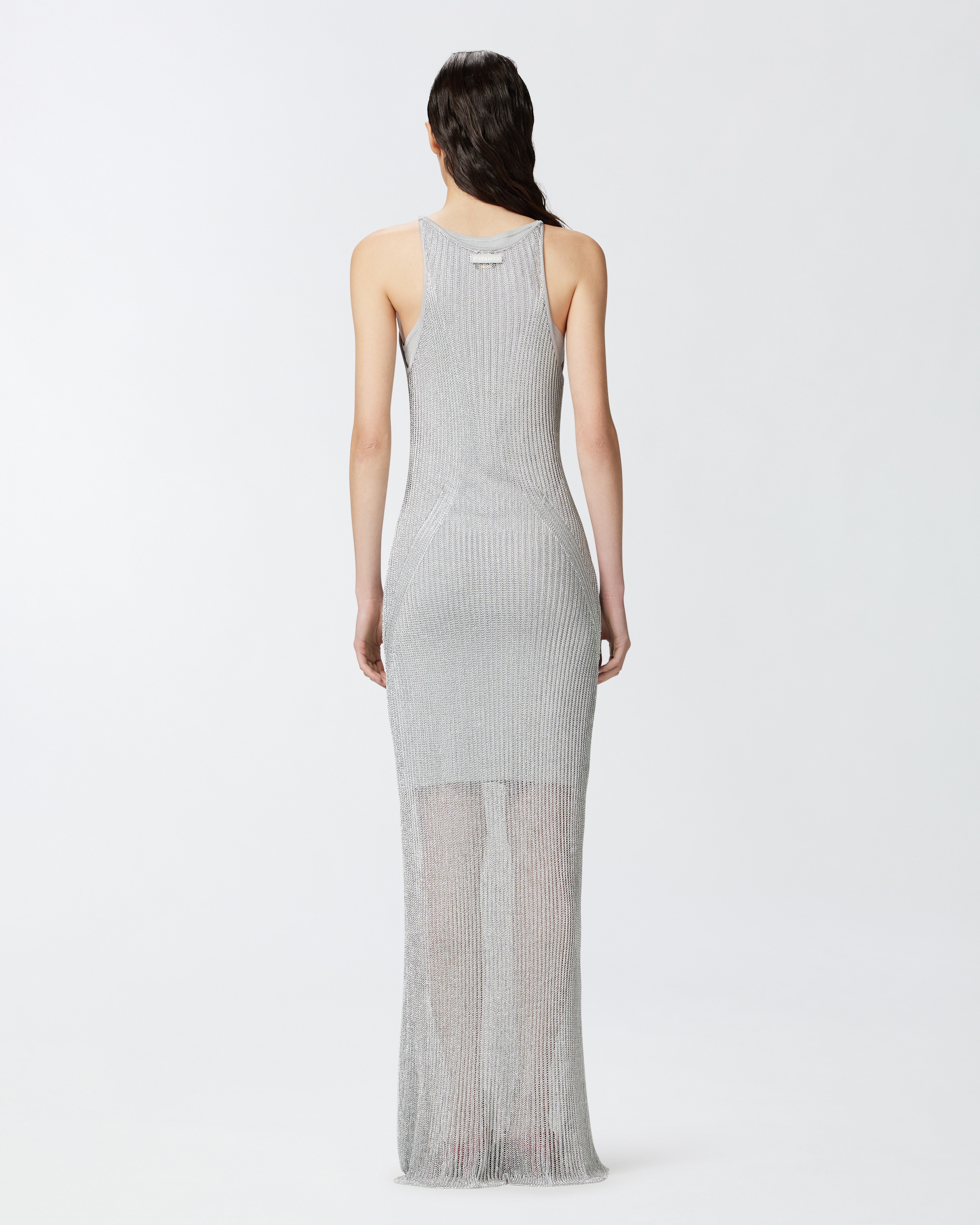 SLEEVELESS DRESS IN METALLIC RIBBED KNIT - 4
