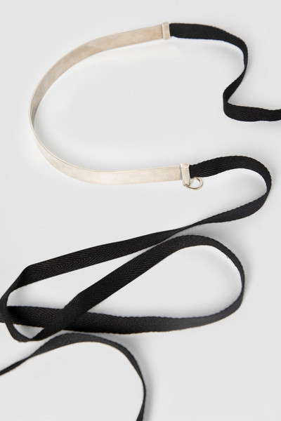 Ann Demeulemeester Mikkel Antique Silver Ribbon Belt With Plate outlook