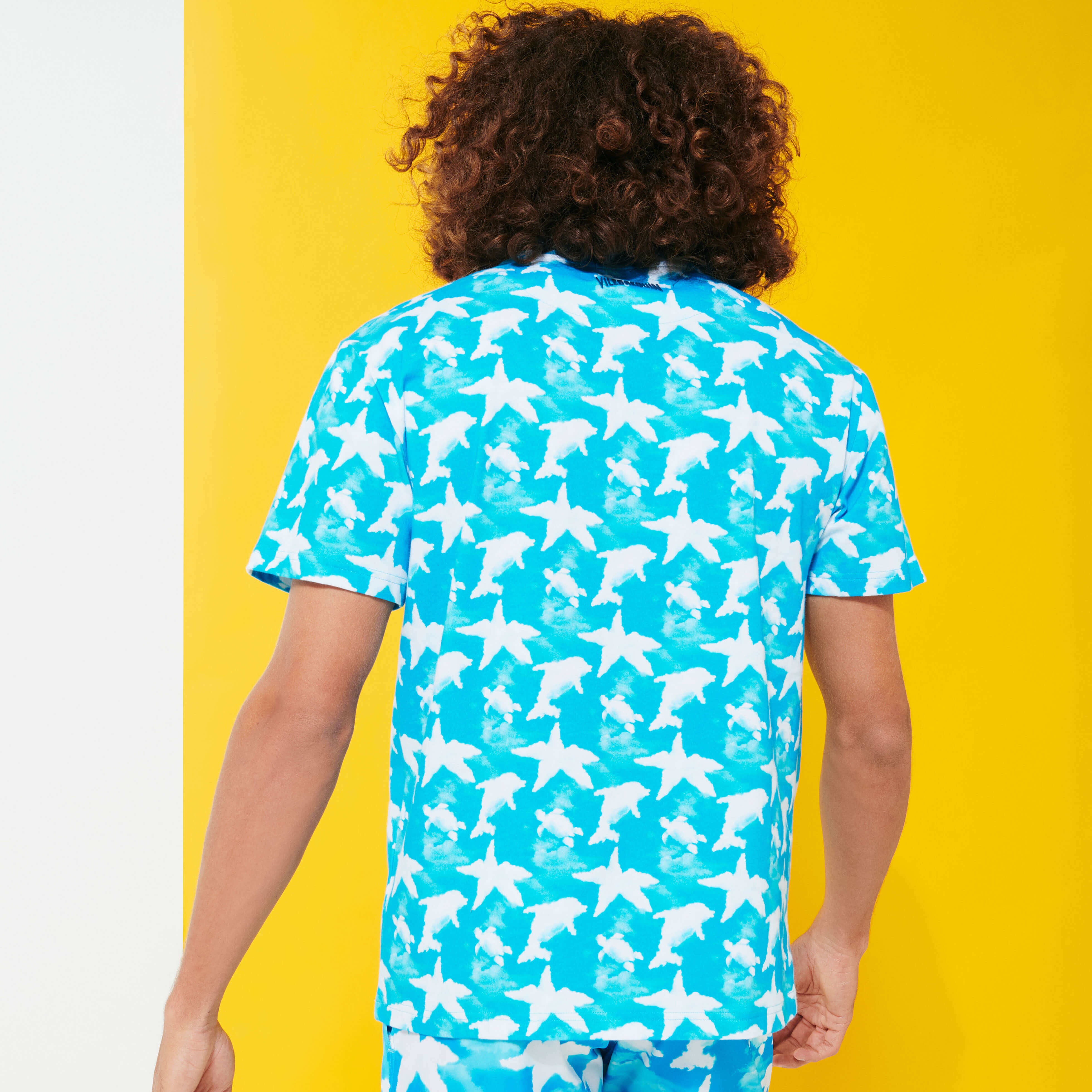 Men Cotton T-Shirt Clouds - 4