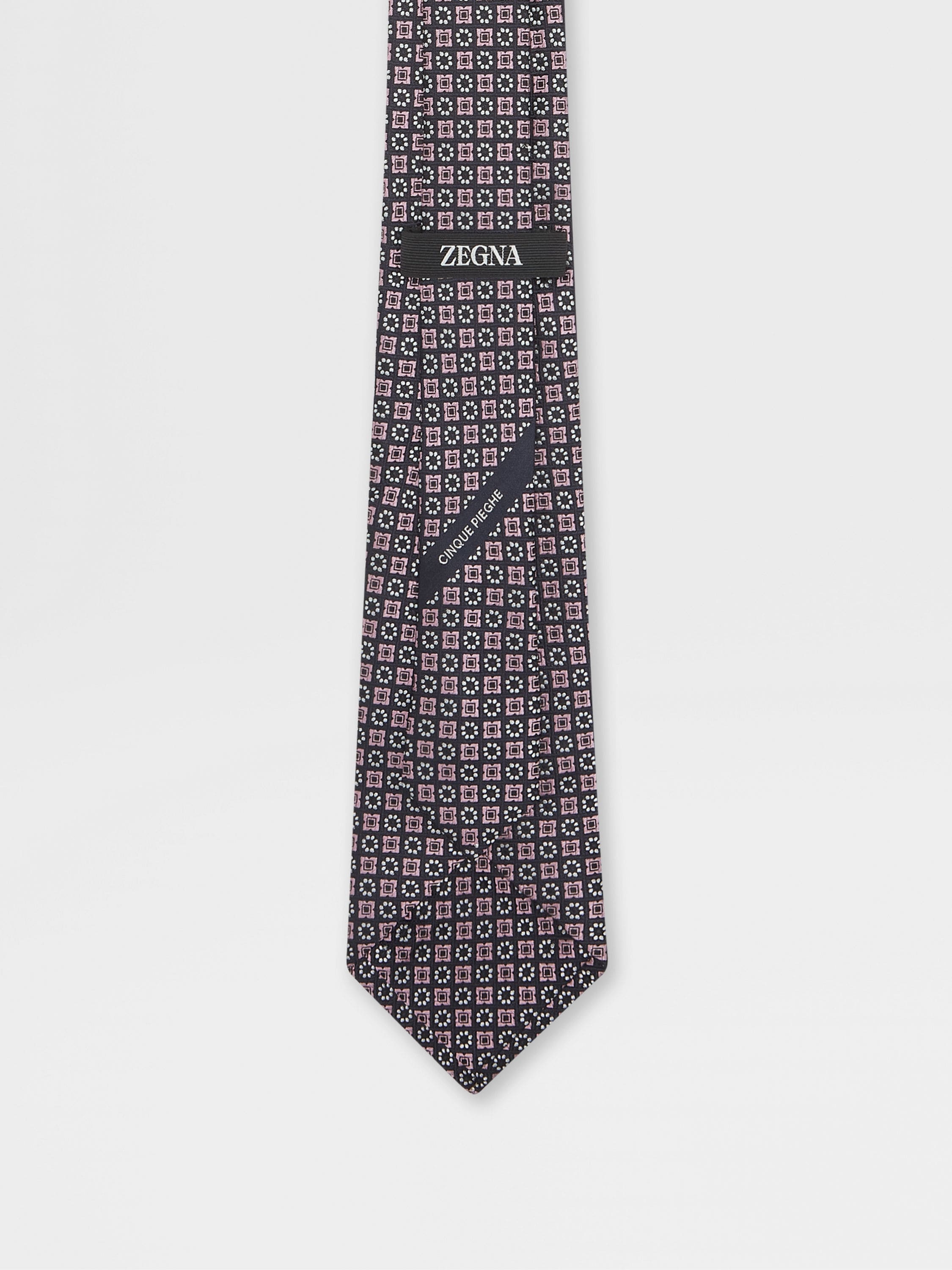 PINK CINQUE PIEGHE SILK TIE - 3