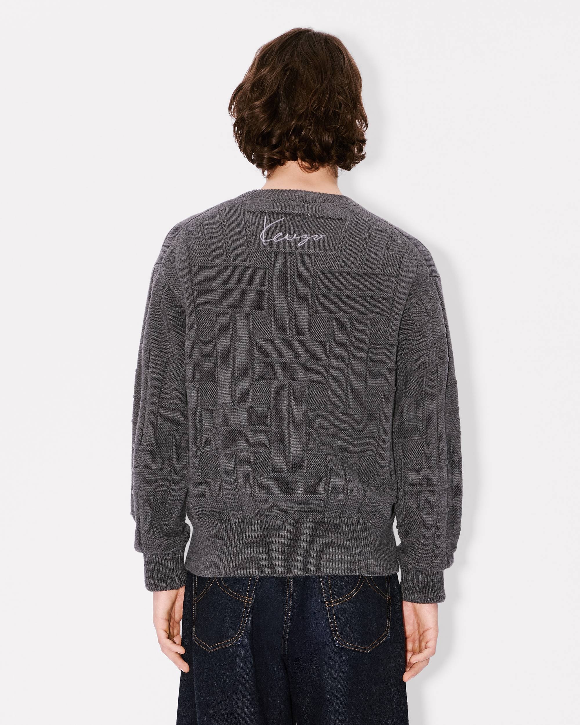 'KENZO Weave' embroidered jumper in cotton - 4