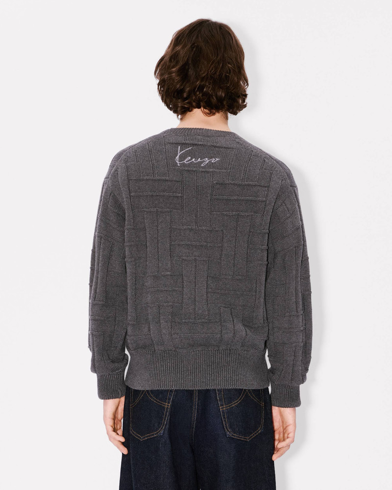 'KENZO Weave' embroidered jumper in cotton 4