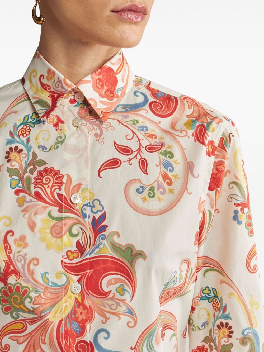 paisley-print cotton-poplin shirt - 5