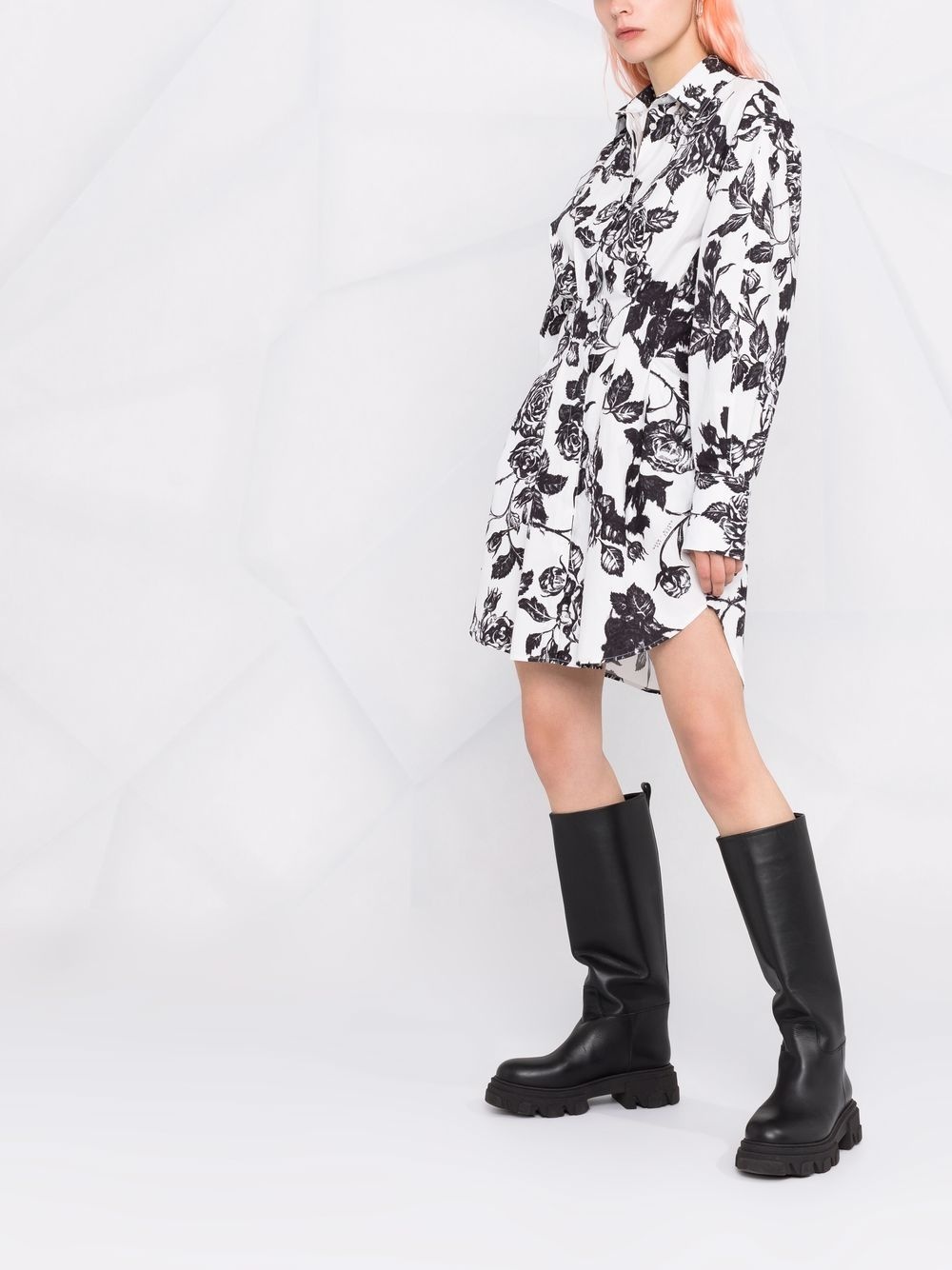 floral shift shirt dress - 4