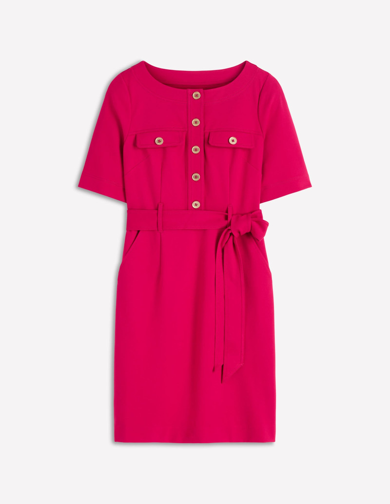 Bria Ponte Shift Dress-Pomegranate 1
