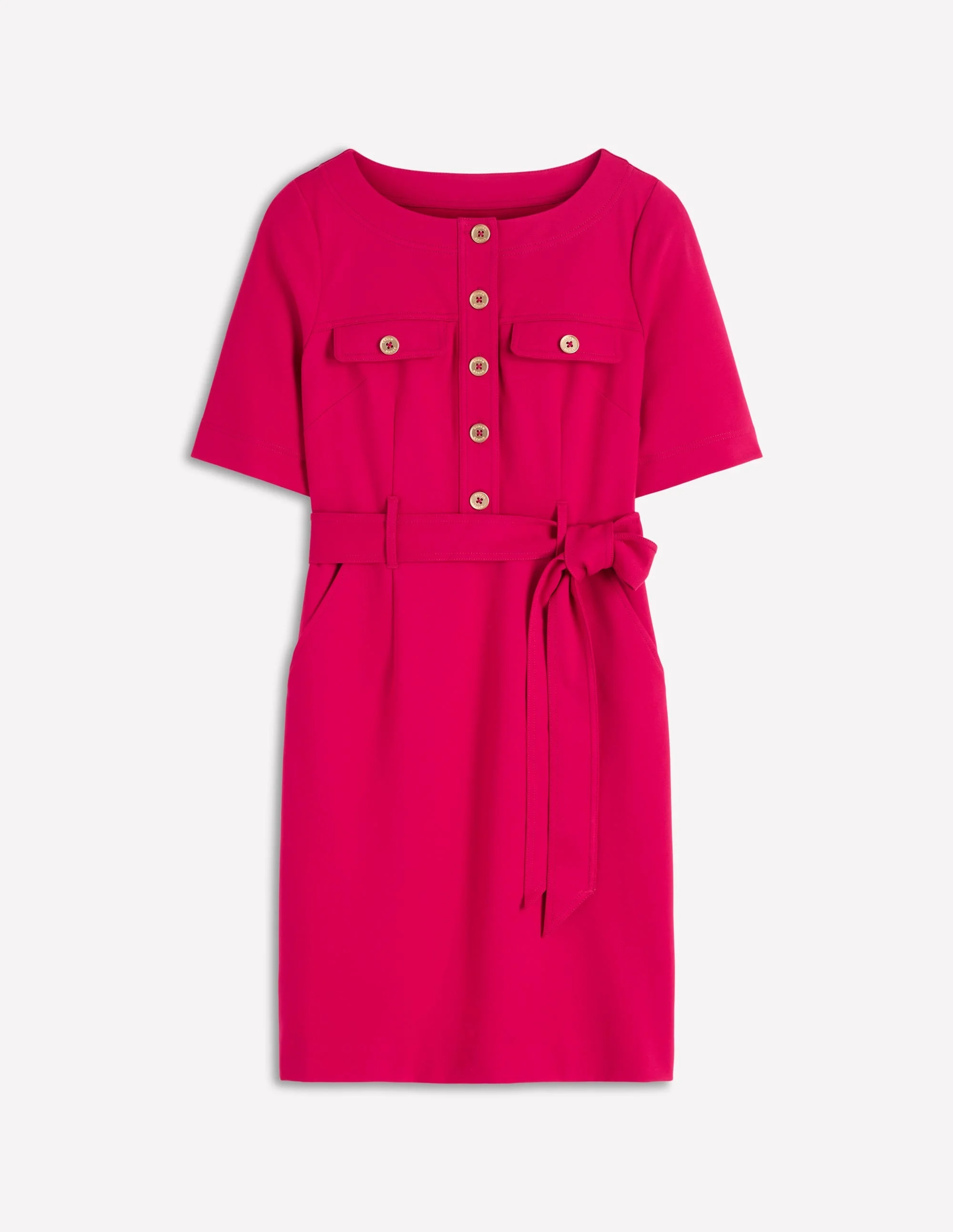 Bria Ponte Shift Dress-Pomegranate - 1