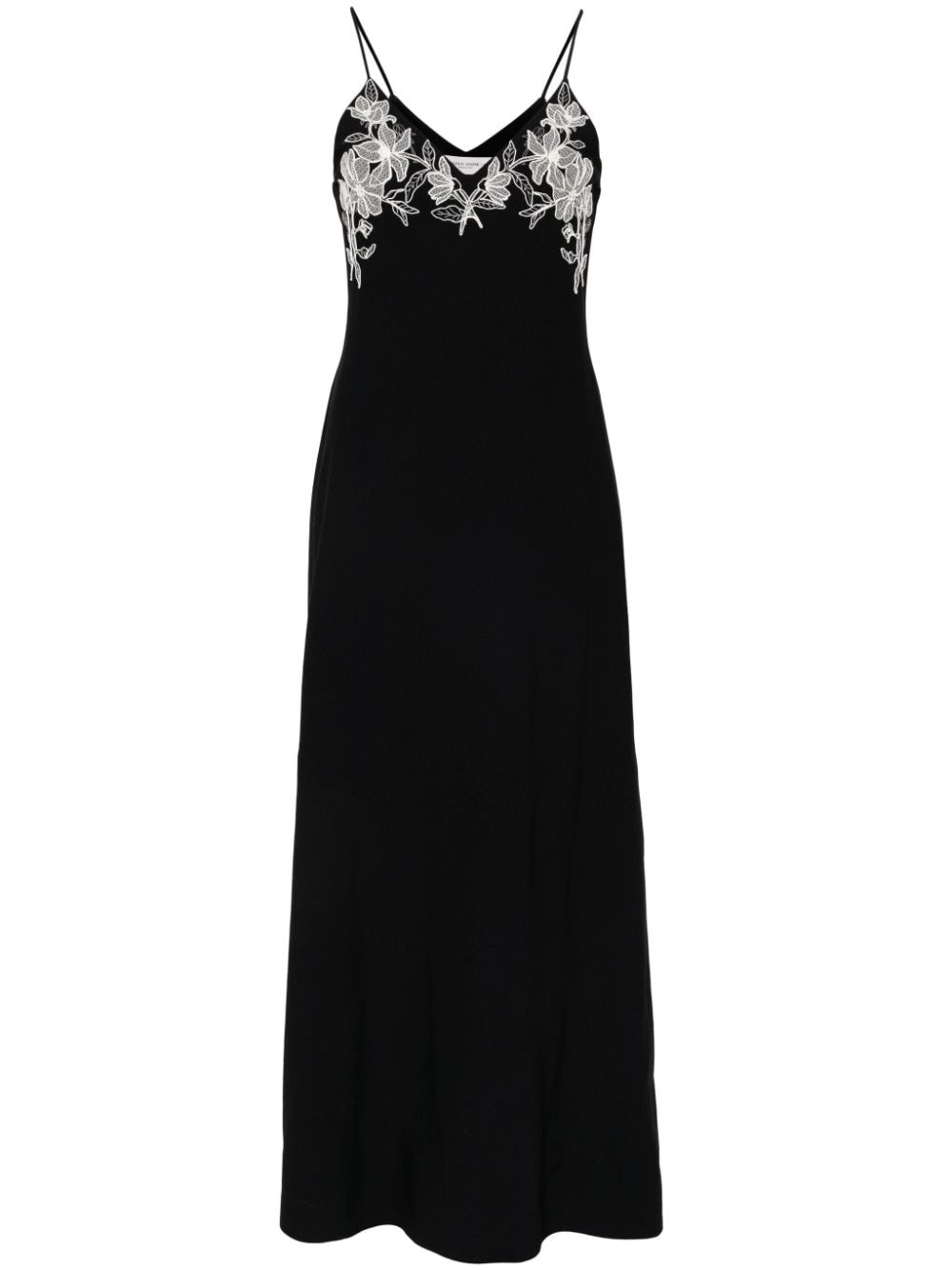 embroidered sleeveless maxi dress - 1