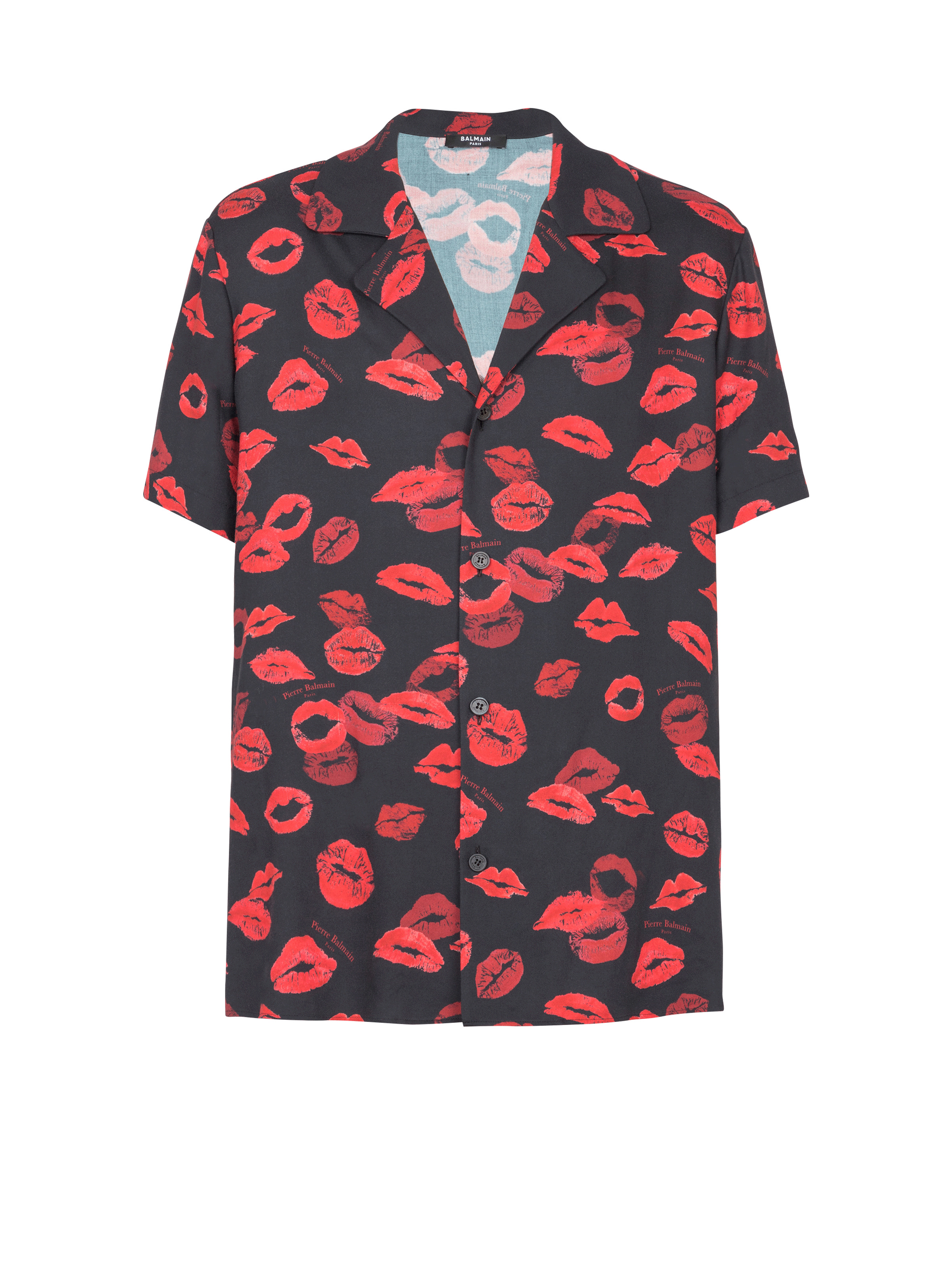 Twill pyjama shirt with Kiss print - 1